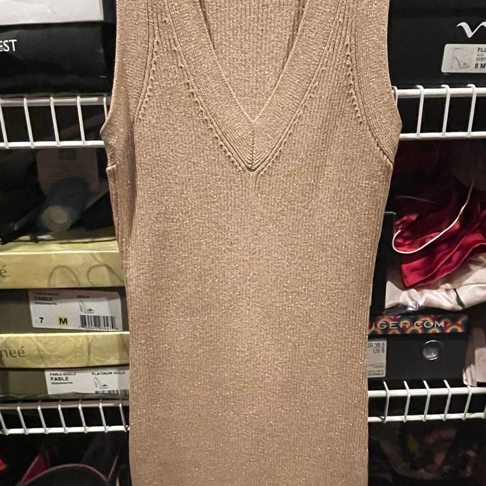 Michael Kors Beige Knit Midi Dress